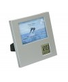 Photo frame with clock, thermometer, calendar and alarm clock Photo frame with clock, thermometer, calendar and alarm clock