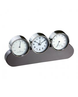 Alarm clock with thermometer and hygrometer