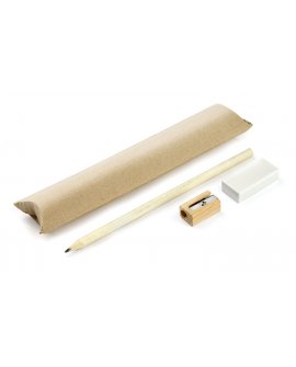 Writing set: pencil, rubber, sharpener Writing set: pencil, rubber, sharpener