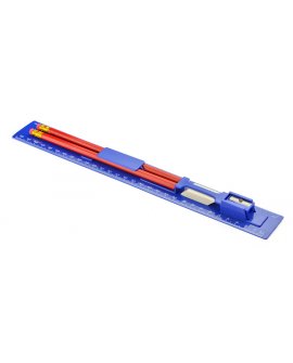 Ruler with pencils, eraser and sharpener Ruler with pencils, eraser and sharpener
