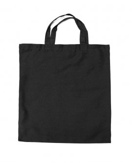 Cotton bag with short handles black Cotton bag with short handles black